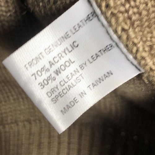 Vintage Roberto Carlo Jumper Mens Grandads Brown XL Pullover Leather Detail Warm - Picture 16 of 21