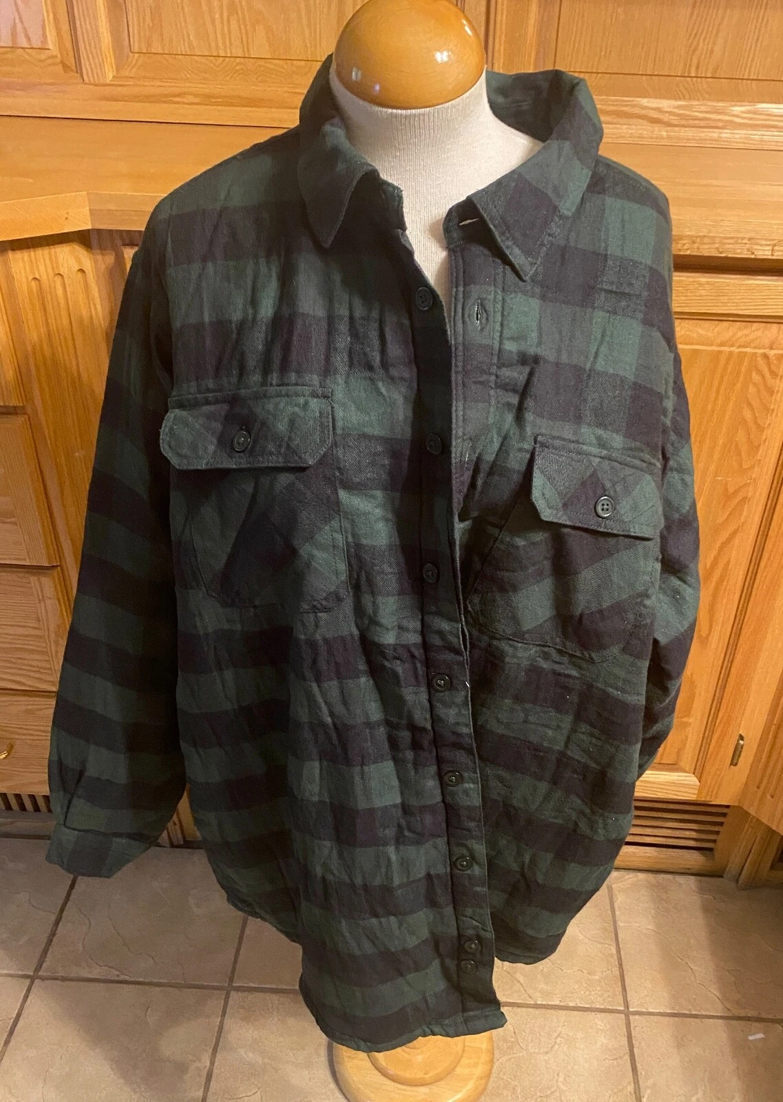 Men's King Size 2XL Big Fleece Warm Flannel Cotton Polyester Jacket Warm