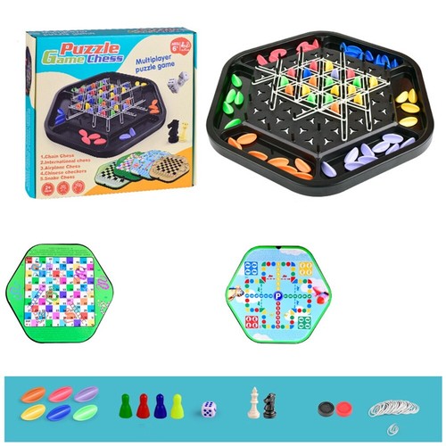 Puzzle Triangle Chess Chain Chess Game Set for Toddler Kid Adult - Picture 6 of 6