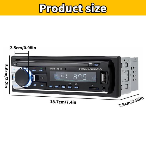 Bluetooth Car Stereo Audio In-Dash FM Aux Input Receiver SD USB MP3 Radio Player - Picture 8 of 14