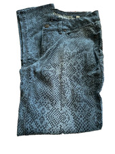 FADED GLORY WOMENS PANTS SKINNY LEG QUALITY DENIM REPTILE BLUE GRAY PRINT 12