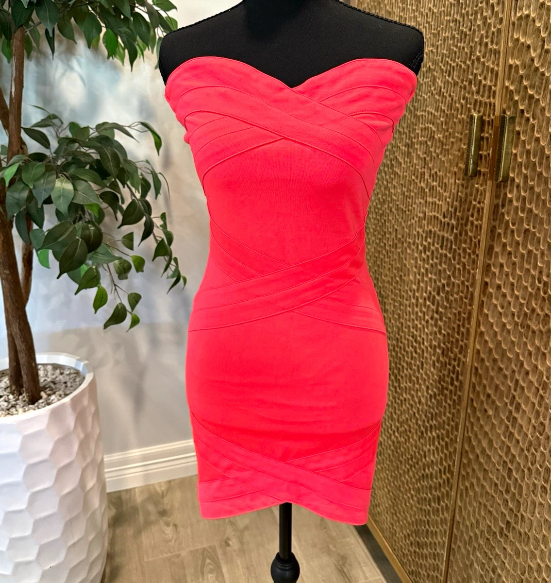 jersey bodycon mini dress h&m Women's Red Jersey bodycon mini dress