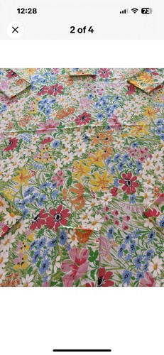 Springtime Floral Vtg. 90" Round Tablecloth With 8 Napkins Cotton Blend - Picture 3 of 4