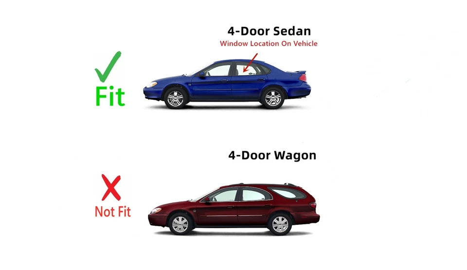 Fits 1996-2007 Ford Taurus Sedan Driver Side Left Rear Door Window Glass - Image 2 of 4