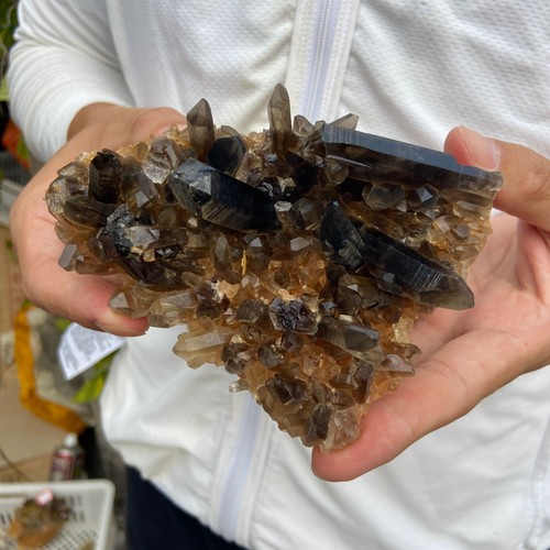 340G Natural Rare Beautiful smoky QUARTZ Crystal Cluster Mineral Specimen - Picture 4 of 13