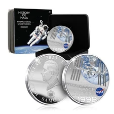 NASA 50mm Silver Plated Coin 2023 Limited Edition - International Space Station