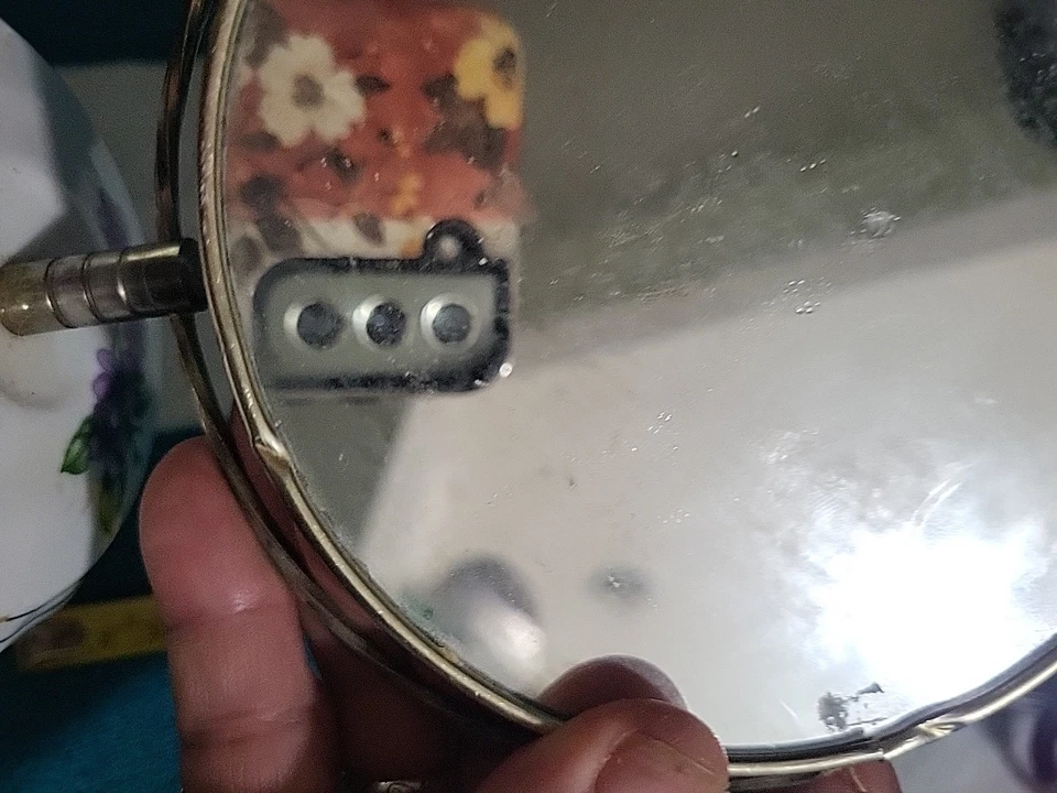 Tocador vintage independiente espejo giratorio base de porcelana floral B22 Foto 3 de 4