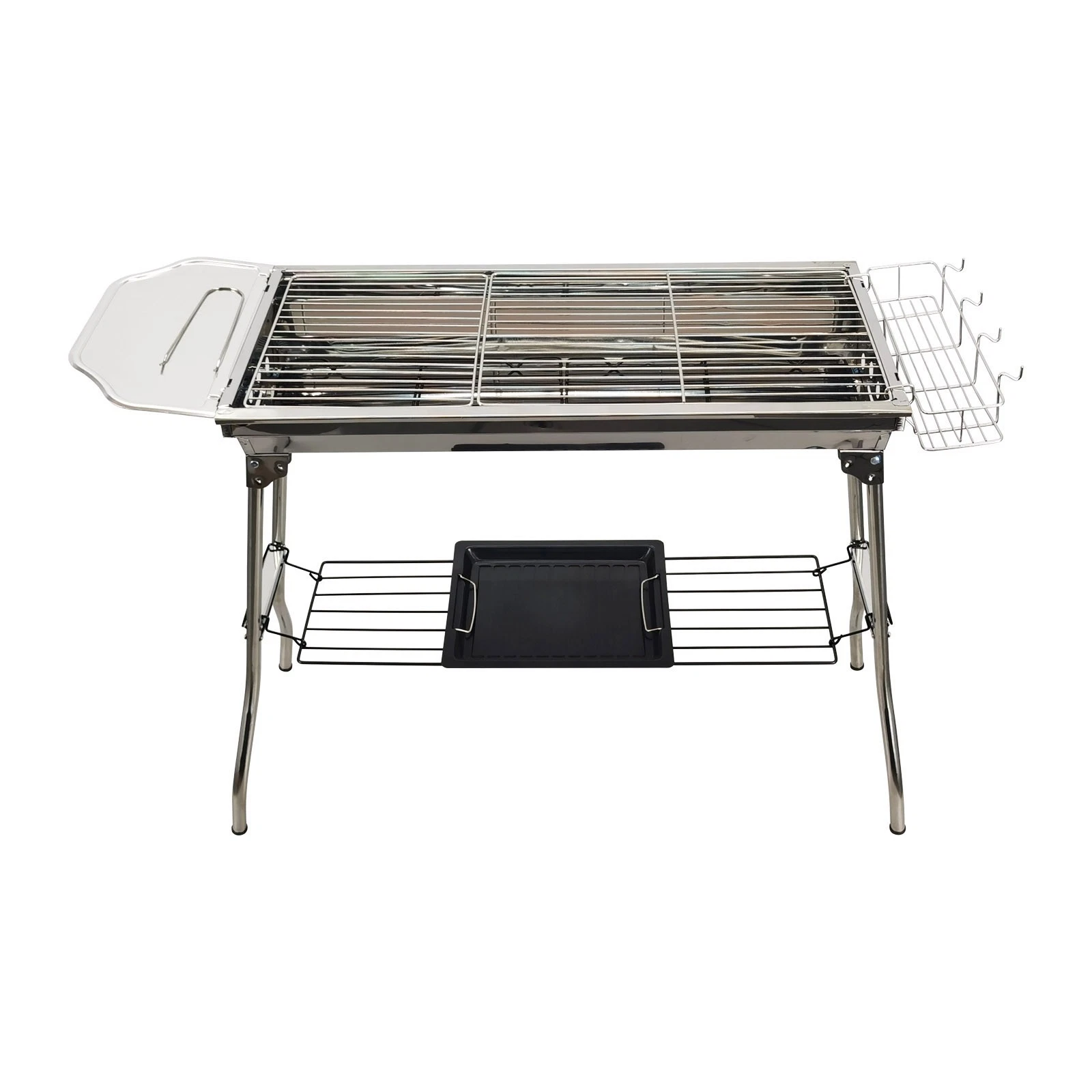 Charcoal Barbecue Rack Oven Collapsible Outdoor Picnic Grill Stove with Bakeware