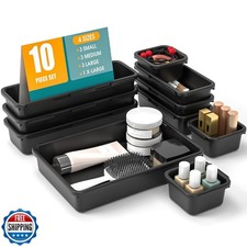 10 PCS Drawer Organizer Set, 4 Size Makeup Drawer Divider Organiz