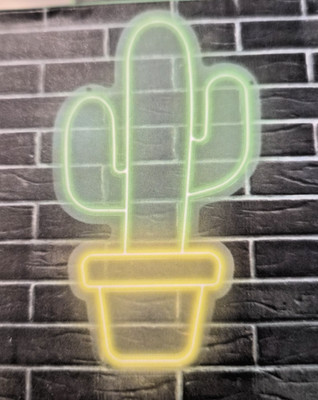 Cactus-Boxed Wall Neon Sign 9 X 16 Set of 2