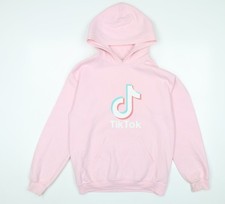 Womens UK Size S TIKTOK Pink Pullover Hoodie
