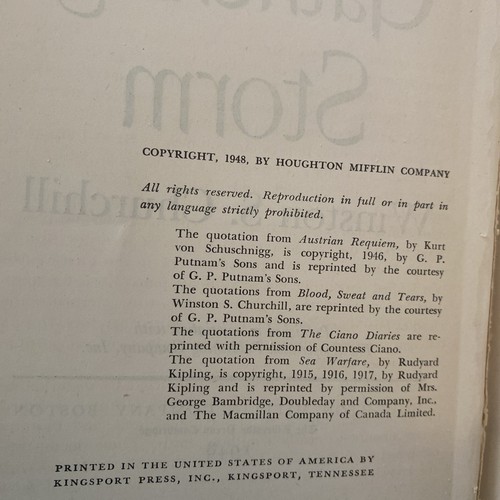 The Gathering Storm by Winston Churchill 1948 First Edition / Printing HC - Foto 7 di 7
