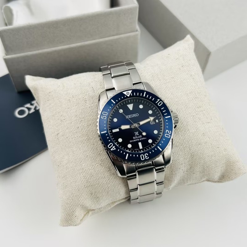Seiko Prospex Sea Solar SNE585 Blue Dial Men's Stainless Steel Watch 38.5mm