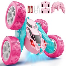 Hamdol Pink Rc Car For Girls Age 6 360 Rotating Stunt Remote Control Vehicle
