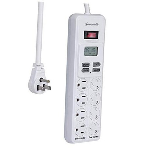 8-Outlet Power Strip with Timer (4 Timed/ 4 Always On), Digital Timer Outlet - Picture 1 of 7