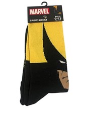 Batman Crew Socks Men's DC Comics Superhero Black Yellow Novelty Gift NWT