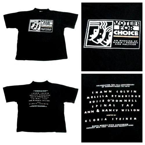 VOTERS FOR CHOICE Melissa Etheridge, Shawn Colv 1990s vintage concert t-shirt, vintage, single stitch, B+ condition