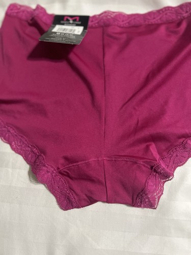 MAIDENFORM Mutandine/Ragazzo Donna Taglia LARGE/7 Bordo in Pizzo Rosa Scuro ~ Nuove con etichette - Foto 9 di 11