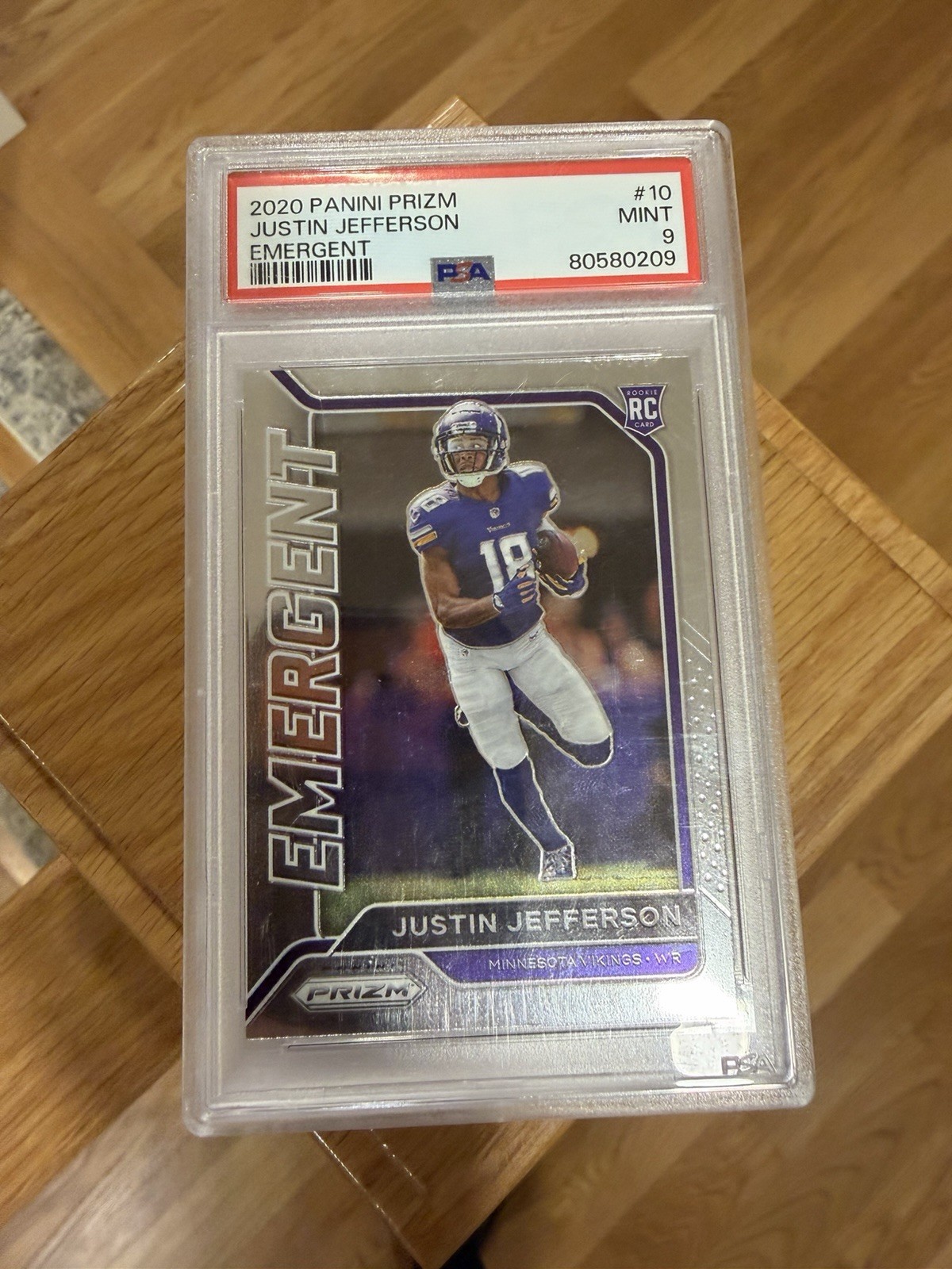 2020 Panini Prizm #10 Justin Jefferson Rookie Emergent RC PSA 9