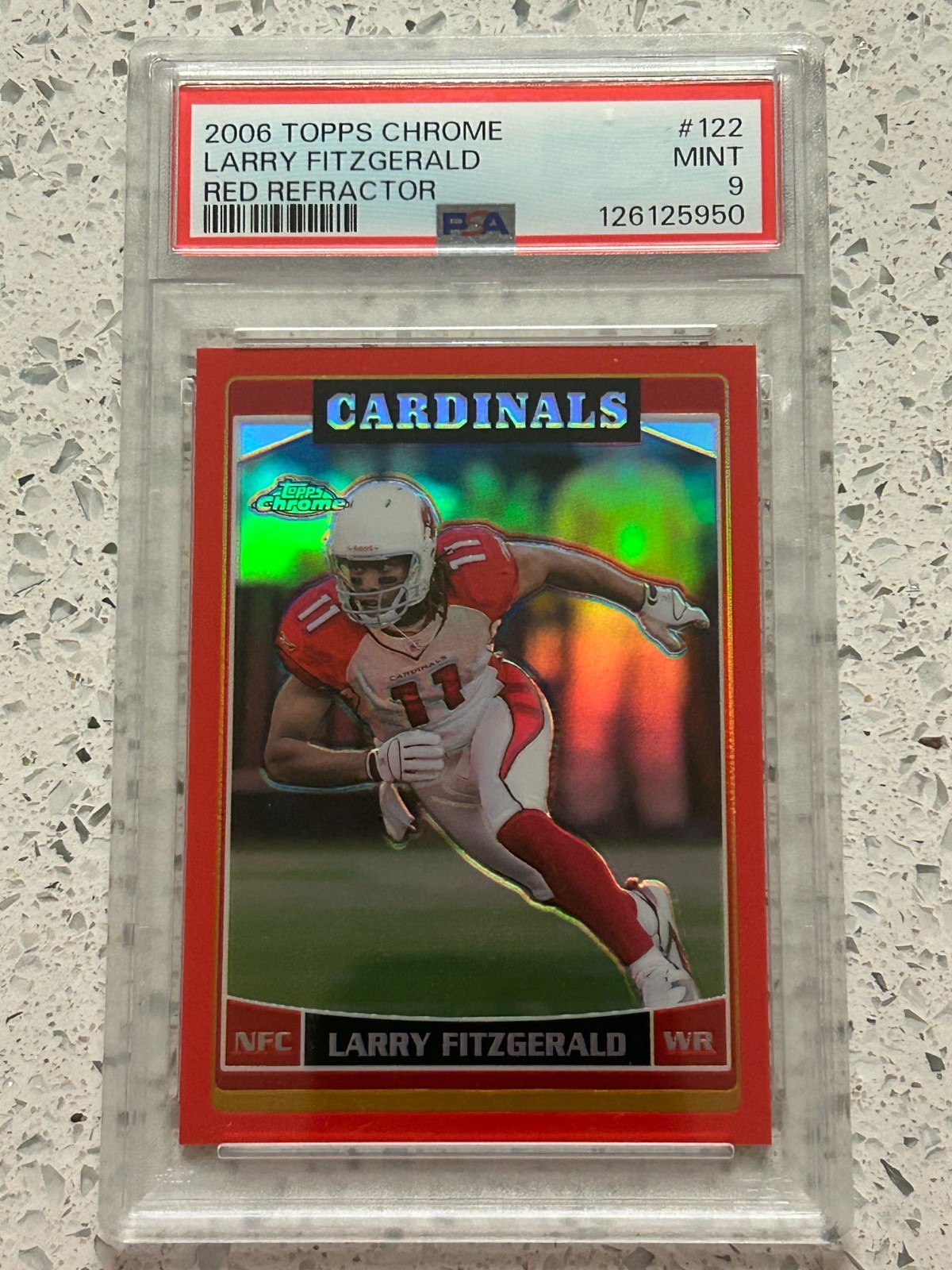 Larry Fitzgerald 2006 Topps Chrome Red Refractor /259 PSA 9