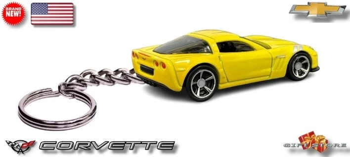 🎁 🏁 🆕 罕见 钥匙链 黄色 雪佛兰 CORVETTE C6 2010 大运动💕GREAT GIFT💕🎁 — 第 2/4 张图片