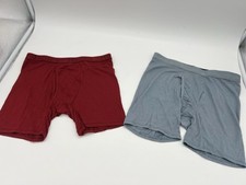 Hanes Originals Boys' SuperSoft Knit Boxer Underwear, 2 Pack XL Red Gray