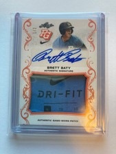 Brett Baty 2018 PG Perfect Game Worn Patch Leaf Auto Rookie Card #1/2 Mint