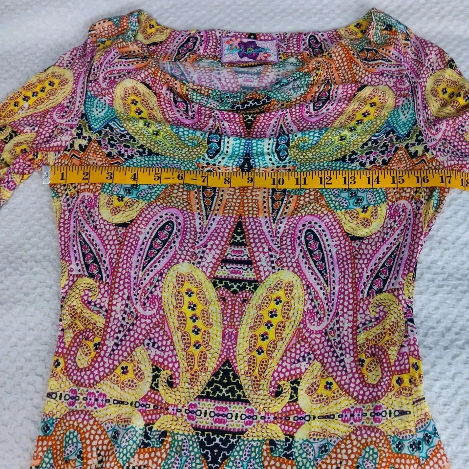 Robert Graham Pullover Cowl Neck Fitted Women's Colorful Casual Paisley Blouse - Image 3 of 4