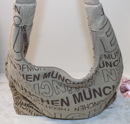 Robin Ruth Canvas Brown & Tan München Tote Bag Purse Large - Picture 7 of 11