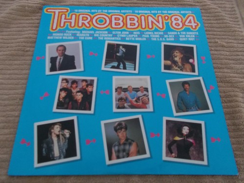 THROBBIN' 84 - V/A - OZ 18 TRK VINYL LP - VGC- THE CURE-INXS-VAN HALEN-MARILYN