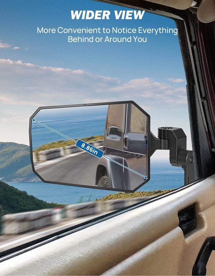 JOYTUTUS Side Mirrors Replacement Fits 1987-2006 Wrangler YJ TJ, US Flag Pattern Foto 2 de 4