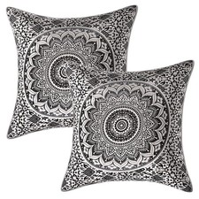 Indian Cotton Throw Pillow Covers Printed Mandala Ombre Home Decor Cushion Cover