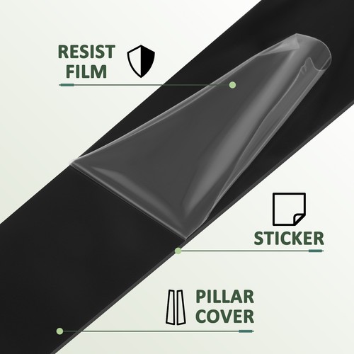 ?6X Set Fits 06-11 Honda Civic Black Pillar Posts Glossy Cover Door Trim Window - Picture 6 of 13