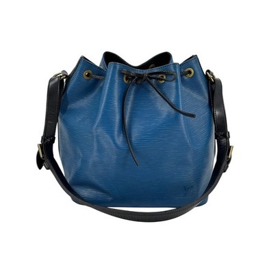 LOUIS VUITTON Petit Noe Epi Blue Leather Drawstring Bucket Shoulder Bag M44152