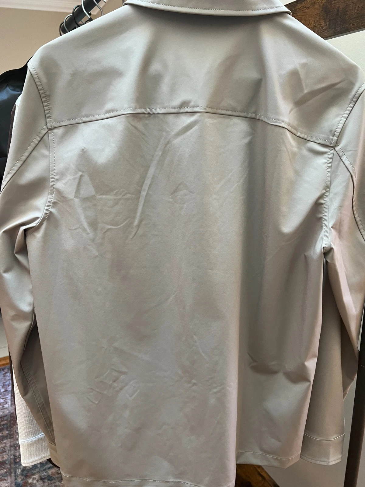 Men’s Reiss Technical Zip-Through Overshirt In Taupe Brown, Medium - product detail image 5