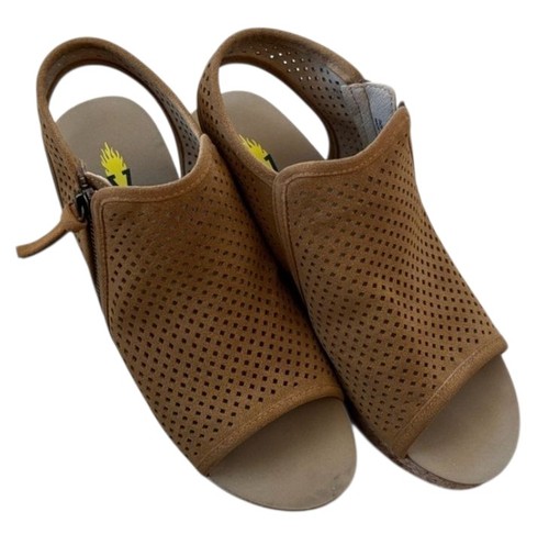 Volatile Cork Wedge Womens Size 7 Perforated Peep Toe  Brown Sandals - Bild 2 von 5