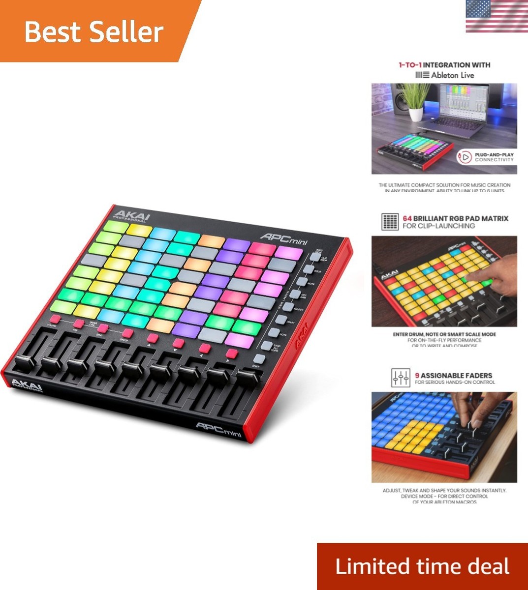 APC Mini MK2 - USB MIDI Pad Controller for Clip Launching with