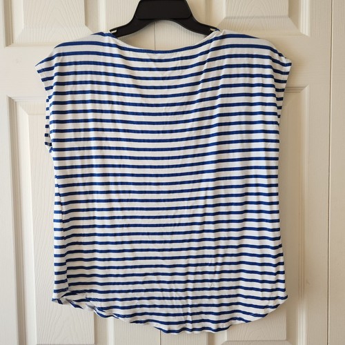 Green Envelope Los Angeles Blue & White Striped Sleeveless Top XXL Casual Shirt - Picture 6 of 9