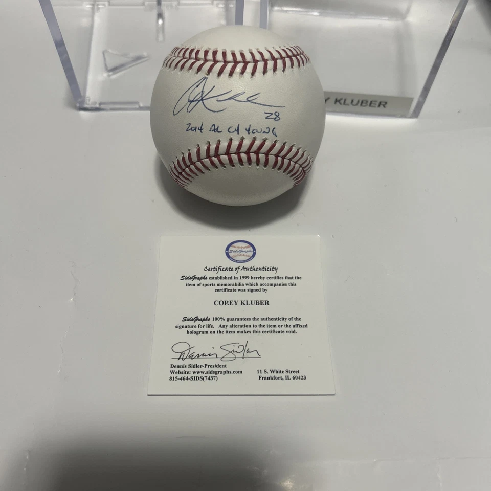 Béisbol firmado por Corey Kluber “2014 AL CY Young” - Indios de Cleveland - Auténtico Foto 3 de 4