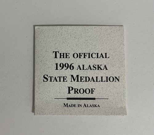 1996 Alaska Mint State Medallion Proof Silver Art Medal With Case - Picture 4 of 4