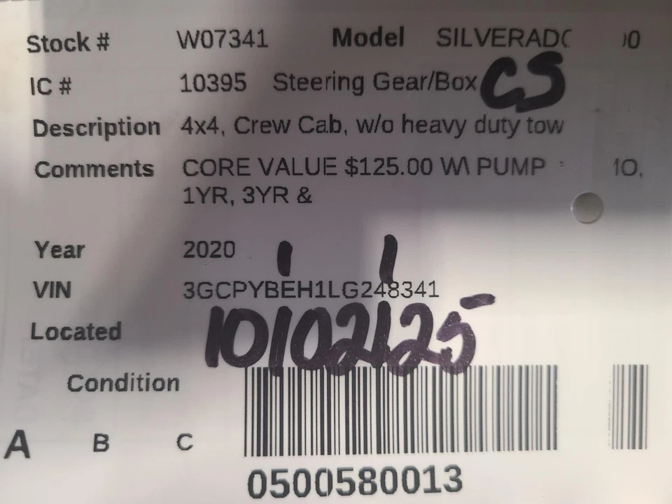 Used Rack and Pinion Assembly fits: 2020 Chevrolet Silverado 1500 pickup 4x4 Cre Foto 4 de 4