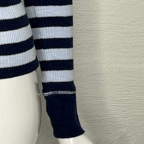 Aerie Women's Top Blue Striped Long Sleeve Shirt Size Small - Picture 19 of 20