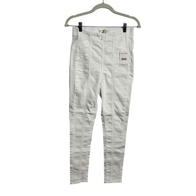 Free People Minimal Skinny Pull On Pant Women 27 White Spring Easter Casual