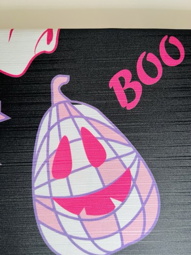 BETSEY JOHNSON BOO DISCO PARTY HALLOWEEN FABRIC SHOWER CURTAIN PINK BLACK WHITE - Picture 9 of 12