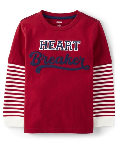 Gymboree Toddler Embroidered Graphic Long Sleeve T-Shirt Heartbreaker - Picture 2 of 2
