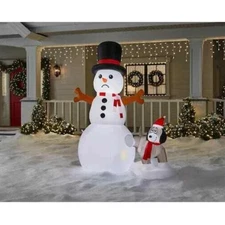  HOME ACCENTS HOLIDAY6 FT ANIMATED LED SNOWMAN/DOG SCENE