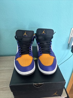 Nike Jordan 1 mid DARK Concord Taxi White Black LA Lakers 12 45