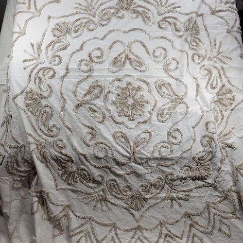 Vintage Madison Park Cotton Duvet Cover Set King White Floral Shams Embroidered - Picture 15 of 21