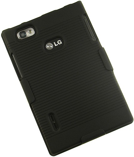 NEW BLACK HARD CASE + BELT CLIP HOLSTER STAND FOR VERIZON LG INTUITION VS950 - Picture 2 of 9