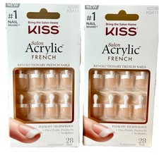 KISS~Salon Acrylic French 28 Nail Kit~Flexi-Fit Technology Kit~Bundle Of 2~NIB